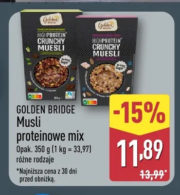 Musli proteinowe mix Golden Bridge promocja w Aldi