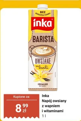 Napój owsiany Inka Barista smak wanilii promocja w Dino