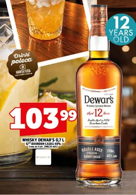 Whisky Dewar's 12YO Bourbon Casks 40% promocja w TOPAZ
