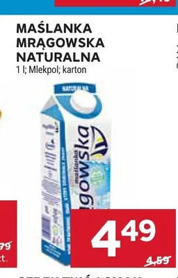Maślanka Mrągowska naturalna promocja w Stokrotka
