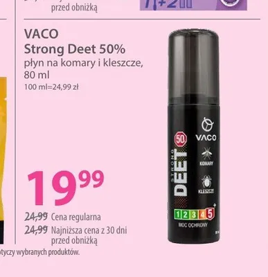 Płyn na komary i kleszcze Vaco Strong Deet 50% promocja w Hebe