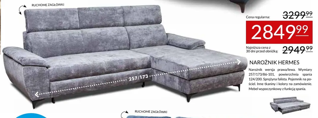 Narożnik Hermes promocja w Abra Meble