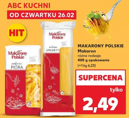 Makaron różne rodzaje promocja w Kaufland