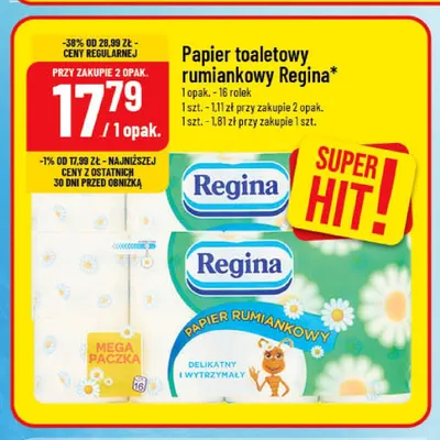 Papier toaletowy rumiankowy Regina promocja w POLOmarket