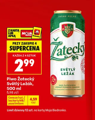 Piwo Žatecký Světlý Ležák promocja w Biedronka
