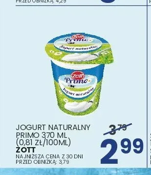 Jogurt naturalny Primo Zott promocja w Wafelek