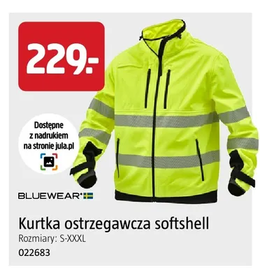 Kurtka ostrzegawcza softshell Bluewear promocja w Jula