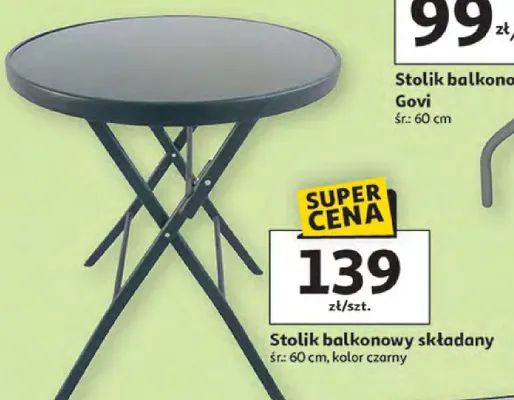 Stolik balkonowy składany promocja w Auchan