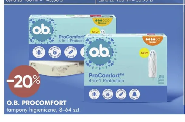 Tampony higieniczne O.B. ProComfort promocja w Super-Pharm