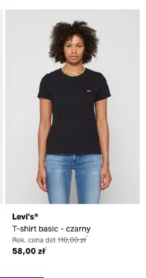 T-shirt basic Levi's czarny promocja w Lounge by Zalando