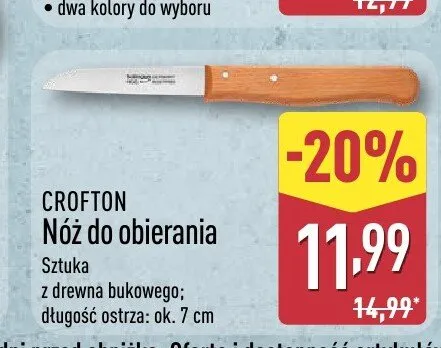 Nóż do obierania Crofton promocja w Aldi