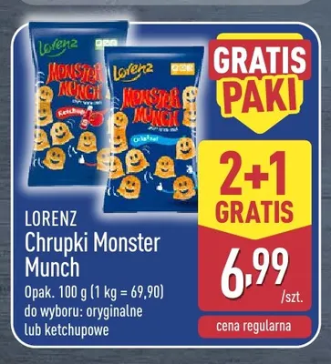 Chrupki Monster Munch oryginalne Lorenz promocja w Aldi