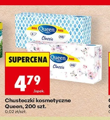 Chusteczki kosmetyczne Queen Classic promocja w Biedronka