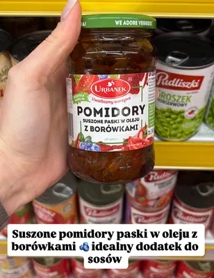 Pomidory suszone paski w oleju z borówkami Urbanek promocja w Dino