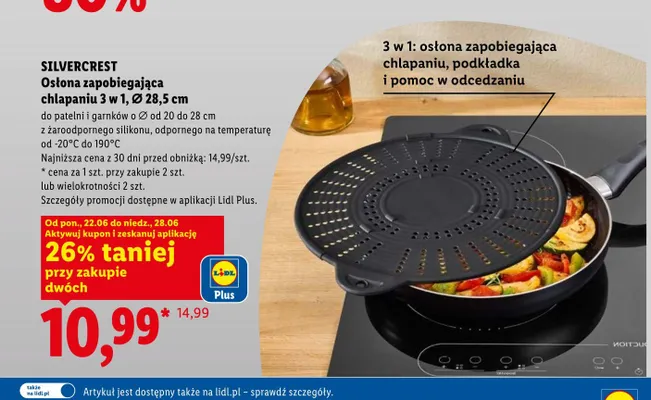 Osłona zapobiegająca chlapaniu 3 w 1 Silvercrest promocja w Lidl