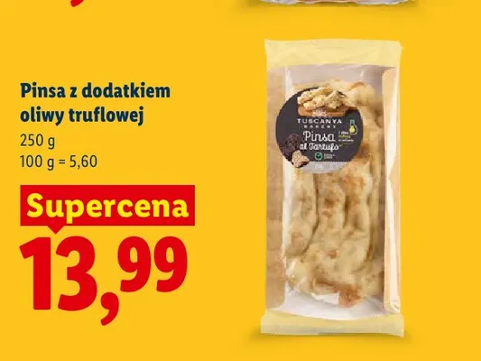 Pinsa z dodatkiem oliwy truflowej Tuscanya Bakery promocja w Lidl
