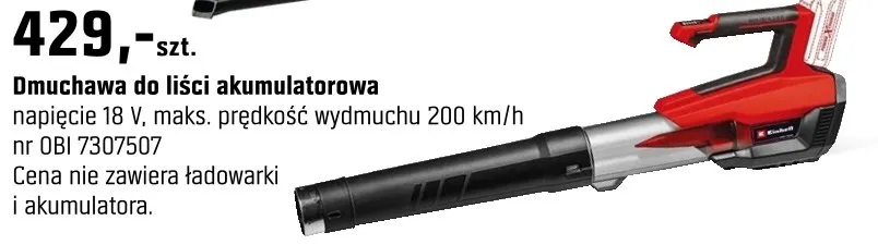 Dmuchawa do liści akumulatorowa promocja w OBI