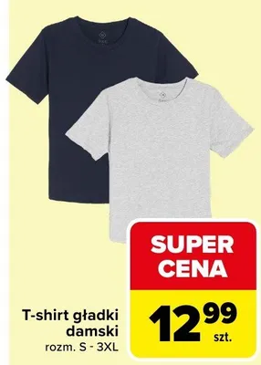 T-shirt gładki damski promocja w Carrefour