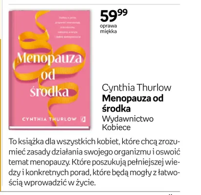 Książka Menopauza od środka Cynthia Thurlow promocja w Empik