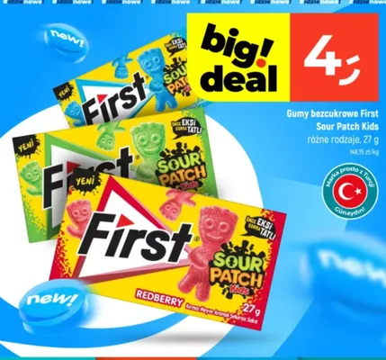 Gumy bezcukrowe First Sour Patch Kids Redberry promocja w Dealz