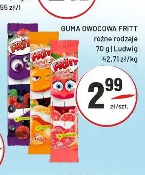 Guma owocowa Fritt Strawberry promocja w Sedal