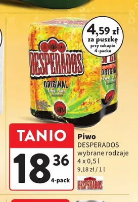 Piwo Desperados 4-pak 500 ml promocja w Intermarche