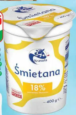 Śmietana 18% Krasula promocja w Dino