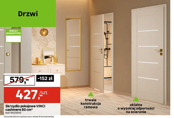 Skrzydło pokojowe VINCI cashmere 80cm promocja w Leroy Merlin