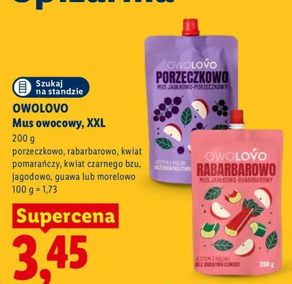 Mus owocowy XXL kwiat pomarańczy Owolovo promocja w Lidl