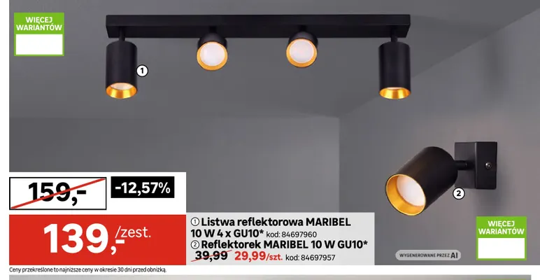 Listwa reflektorowa Maribel promocja w Leroy Merlin