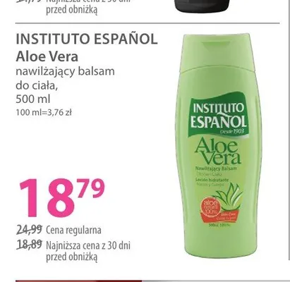 Nawilżający balsam do ciała Instituto Español Aloe Vera promocja w Hebe