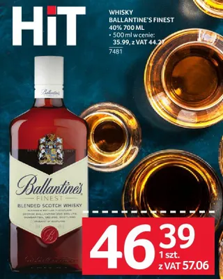 Whisky Ballantine's Finest 40% 700 ML promocja w Selgros