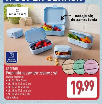 Pojemniki na żywność Crofton 5-pak promocja w Aldi
