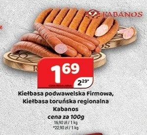 Kiełbasa toruńska regionalna Kabanos promocja w Delfin