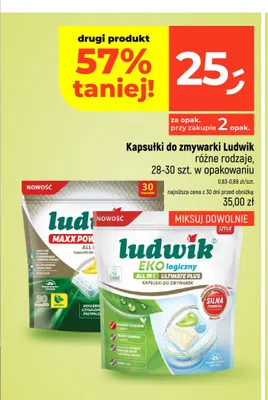 Kapsułki do zmywarki Ludwik Ekologiczny All in 1 Ultimate Plus promocja w Dealz