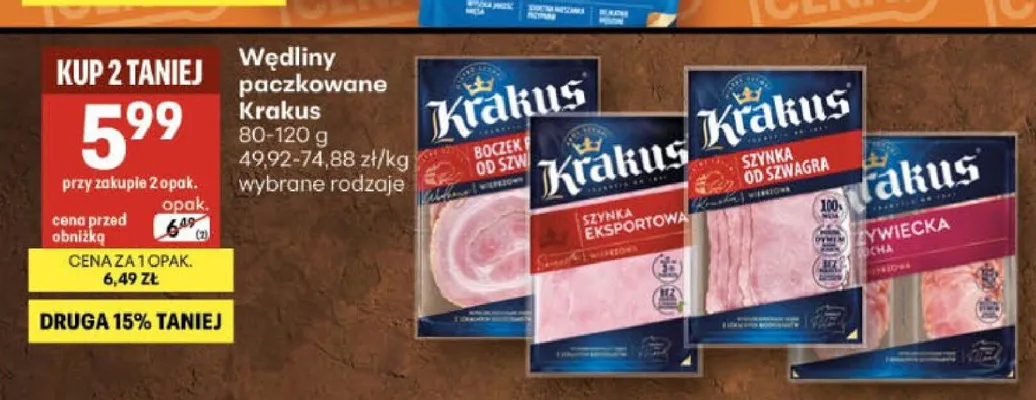 Szynka Eksportowa Krakus promocja w Delikatesy Centrum