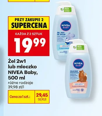 Mleczko delikatnie pielęgnujące Nivea Baby promocja w Biedronka