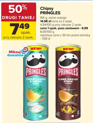 Chipsy Pringles Cream Cheese & Herbs promocja w Carrefour