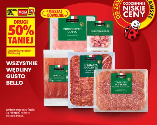 Wszystkie wędliny drugi produkt -50% promocja w Biedronka