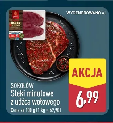 Steki minutowe z udźca wołowego Sokołów promocja w Aldi