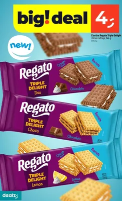 Ciastka Regato Triple Delight Choco promocja w Dealz