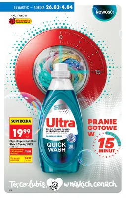 Płyn do prania Ultra Short Cycle promocja w Biedronka