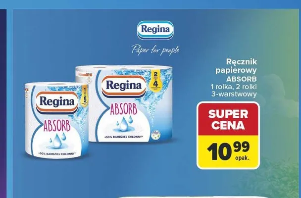 Ręcznik papierowy Regina Absorb 3-warstwowy promocja w Carrefour