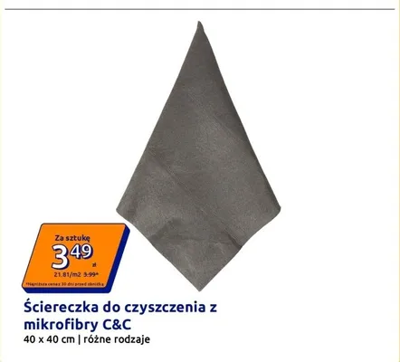 Ściereczka do czyszczenia z mikrofibry C&C 40x40 cm promocja w Action
