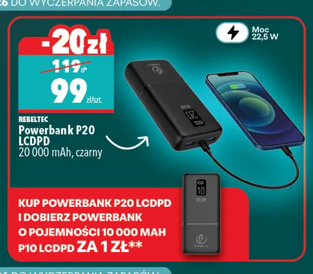 Powerbank P10 Lcdpd Rebeltec promocja w Biedronka Home