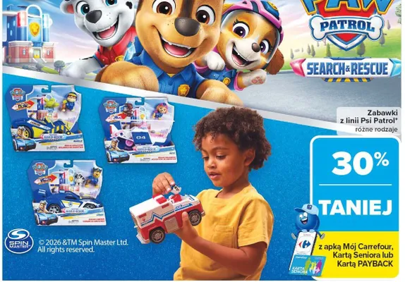 Zabawki Psi Patrol różne rodzaje promocja w Carrefour