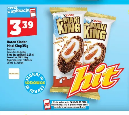 Baton Kinder Maxi King promocja w TOPAZ