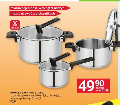Komplet garnków 6 części promocja w Selgros