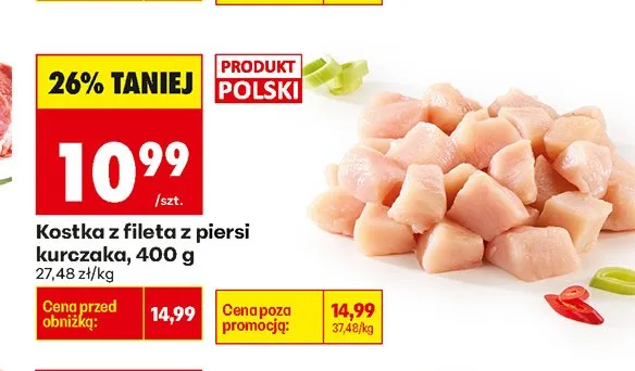 Kostka z fileta z piersi kurczaka promocja w Biedronka