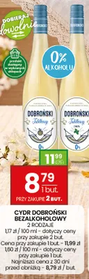 Cydr Dobroński bezalkoholowy 2 rodzaje promocja w Twój Market